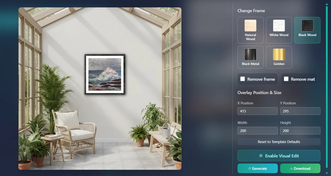 Mockup Settings Interface